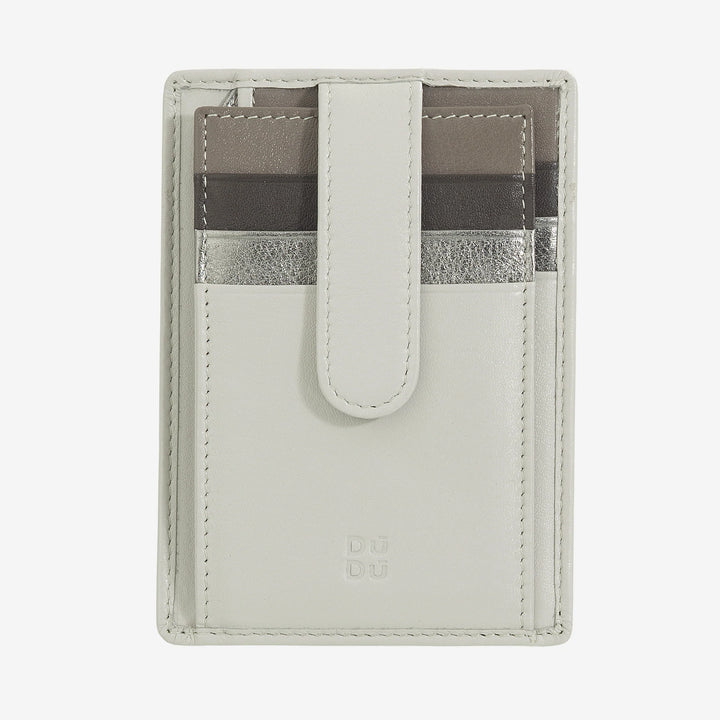 DUDU Slanke veelkleurige lederen creditcardhouder voor heren en dames met 9 slots en veiligheidssluiting