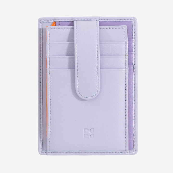 DUDU Slanke veelkleurige lederen creditcardhouder voor heren en dames met 9 slots en veiligheidssluiting