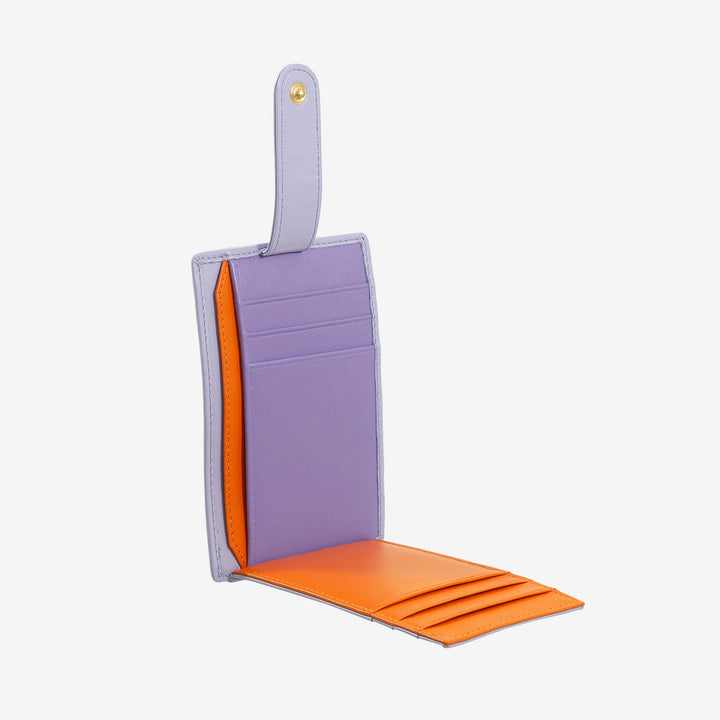 DUDU Slanke veelkleurige lederen creditcardhouder voor heren en dames met 9 slots en veiligheidssluiting