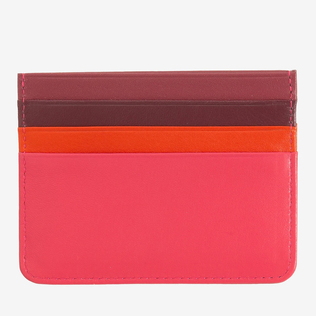 Colorful Nappa leather credit card holder with 6 pockets DUDU