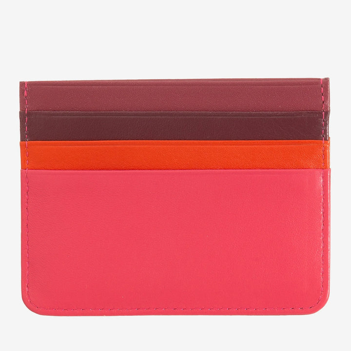 Colorful Nappa leather credit card holder with 6 pockets DUDU