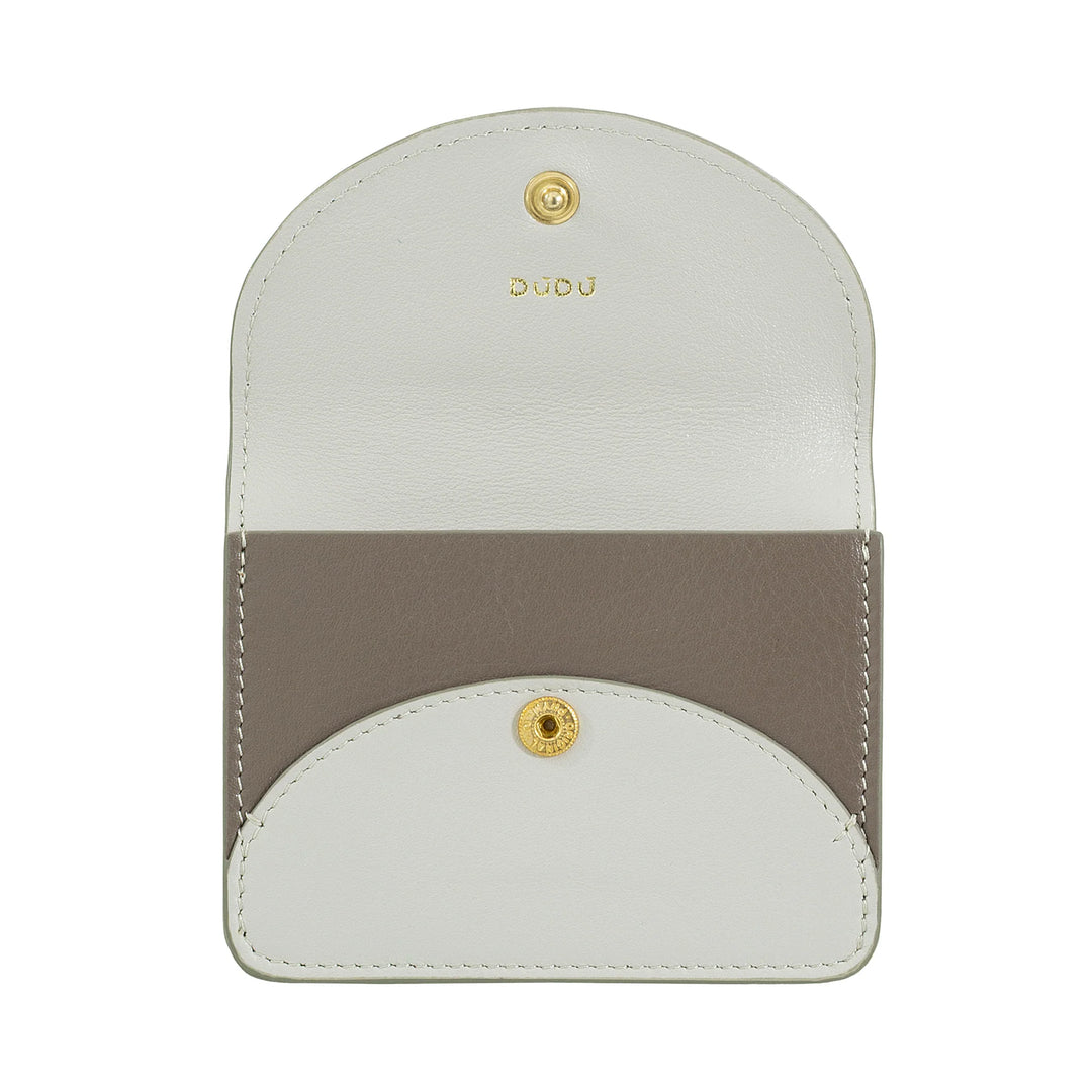DUDU Compact Leather Accordion Credit Card Holder - Men&