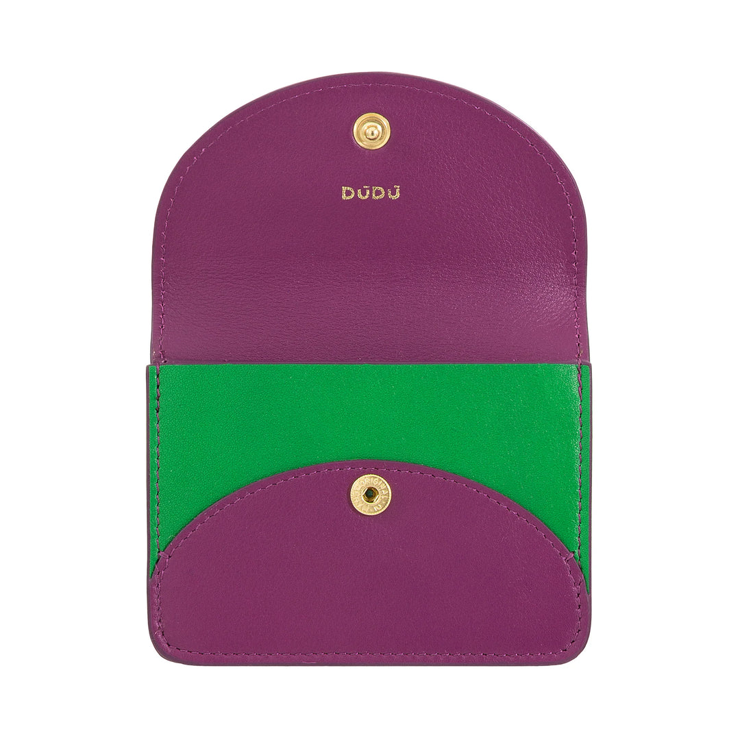 DUDU Compact Leather Accordion Credit Card Holder - Men&