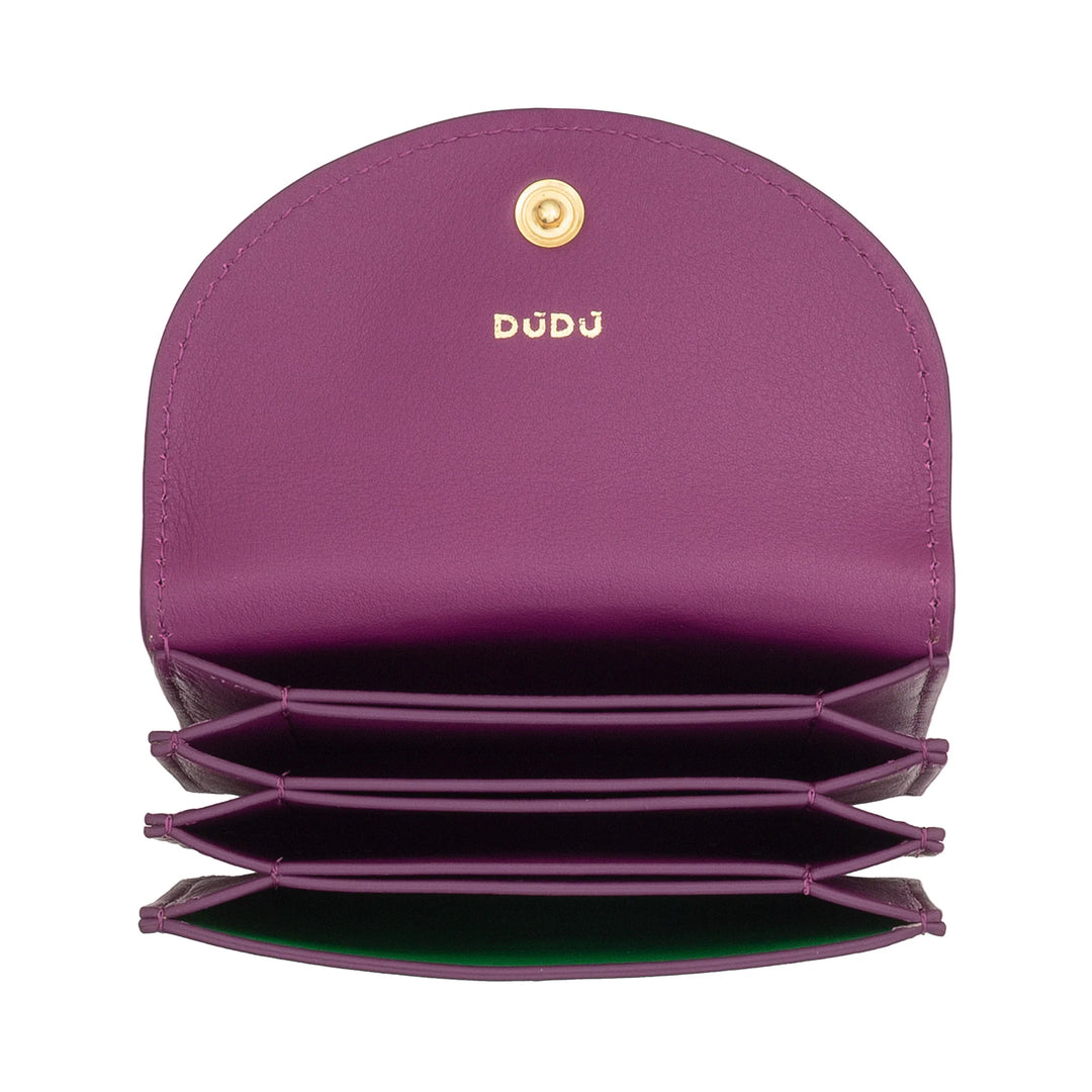 DUDU Compact Leather Accordion Credit Card Holder - Men&