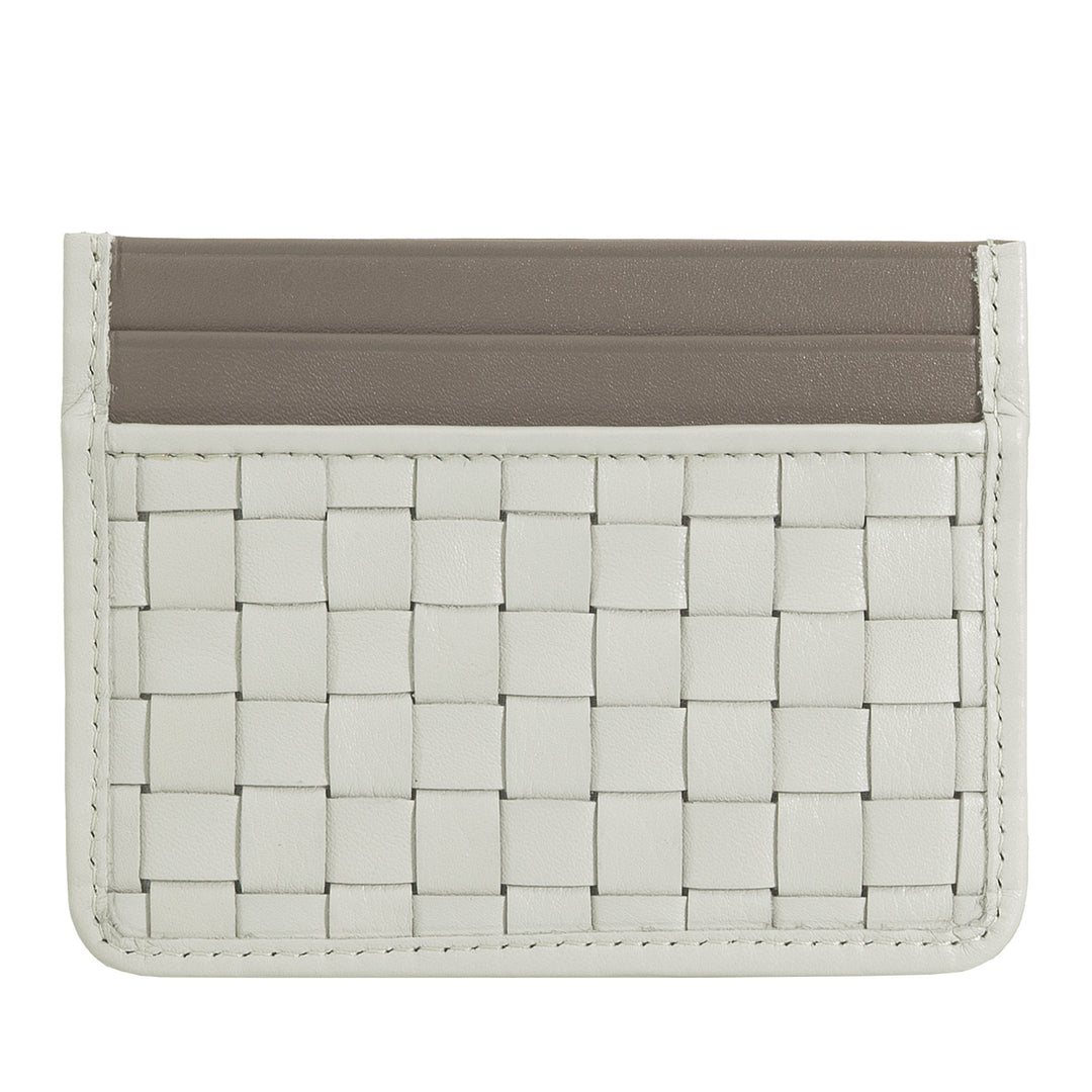 DUDU Kartenetui aus gewebtem Leder für Damen und Herren – Schlankes, kompaktes, gewebtes Kartenetui, elegantes Design, Taschen-Kreditkartenetui