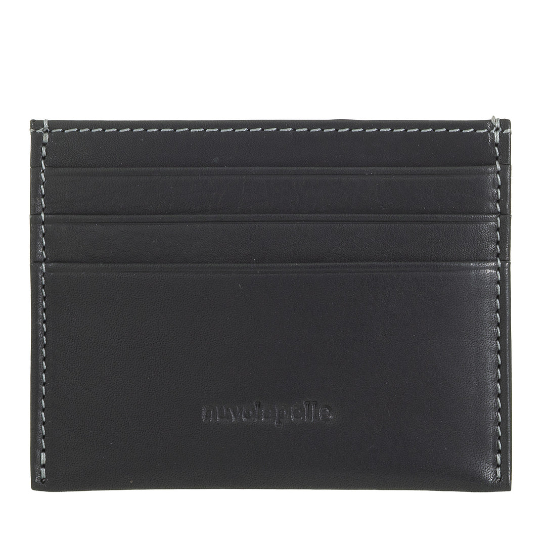 Nuvola Pelle Kleiner Kartenhalter aus Leder – schlanker Kartenhalter für Damen und Herren, dünne Tasche mit Fächern für Karten und Visitenkarten in kompaktem Design