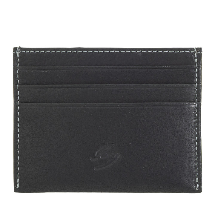 Nuvola Pelle Kleiner Kartenhalter aus Leder – schlanker Kartenhalter für Damen und Herren, dünne Tasche mit Fächern für Karten und Visitenkarten in kompaktem Design