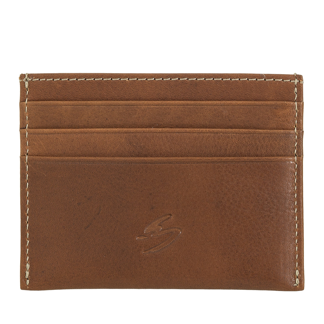 Nuvola Pelle Small Leather Card Holder - Slim Card Holder for Men and Women, Thin Pocket with Pockets for Cards and Business Cards in a Compact Design