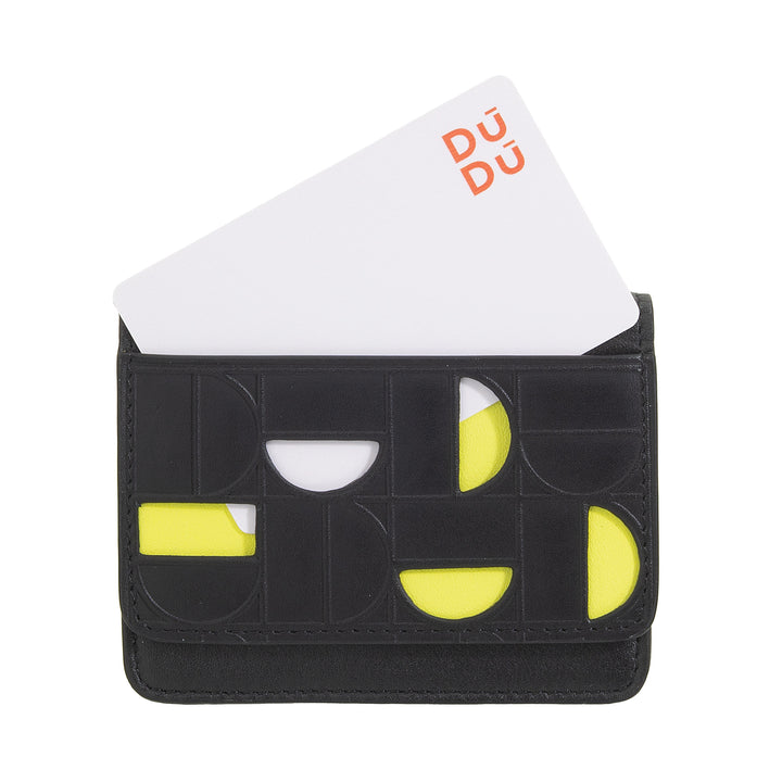 DUDU Accordion Leather Card Holder - Compact Men&