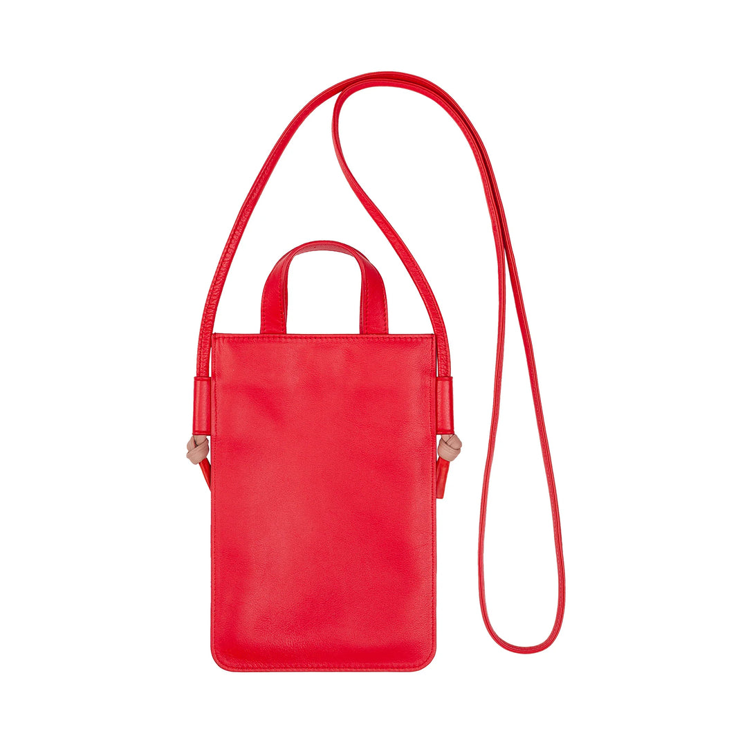 DUDU Genuine Leather Cell Phone Shoulder Bag, Elegant Shoulder Neck Smartphone Holder, Colorful Phone Pouch
