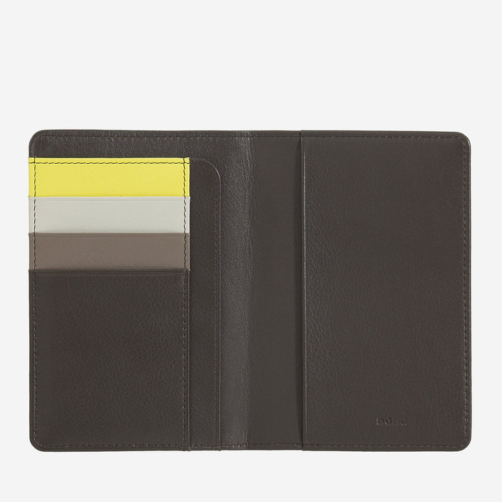 DUDU Mehrfarbiges RFID-Leder-Pass- und Kreditkartenetui