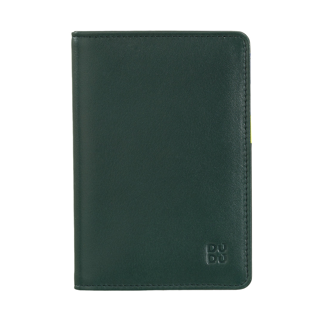 DUDU Multicolor RFID leather passport and credit card holder