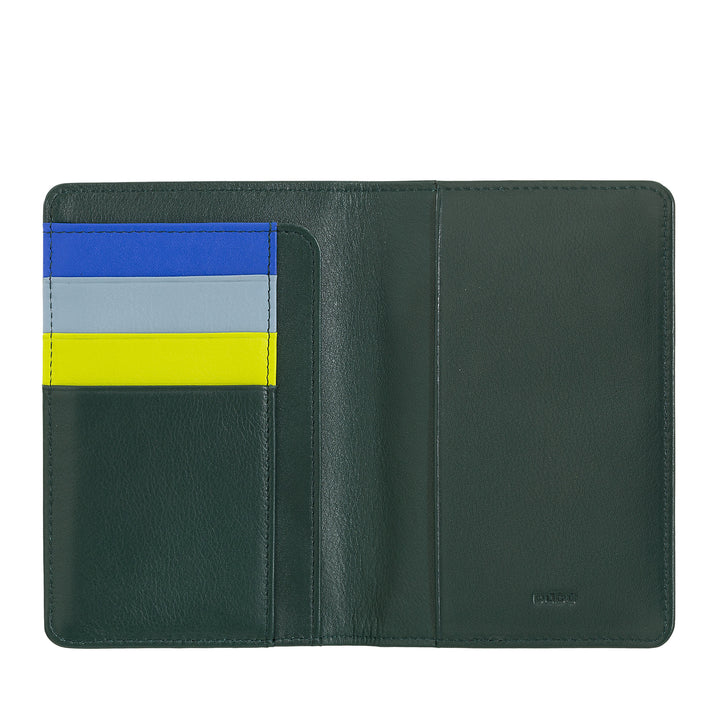 DUDU Multicolor RFID leather passport and credit card holder