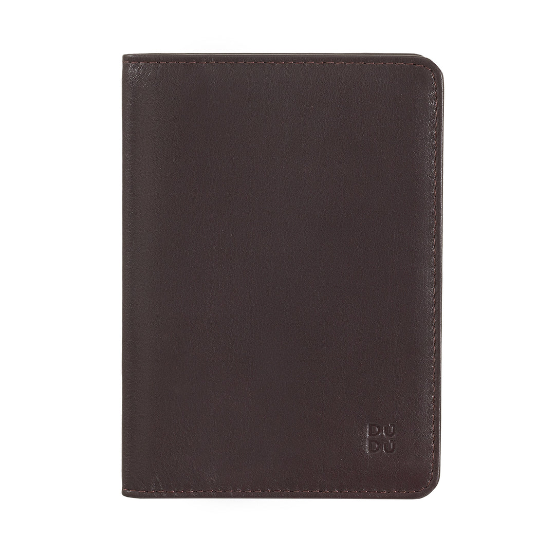 DUDU lederen reispaspoorthouder met RFID-bescherming en creditcardhouder