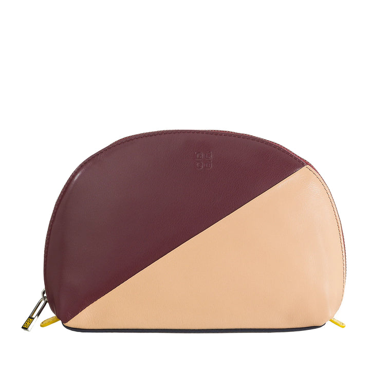 DUDU Make-up-Halter-Clutch aus Leder-Reisetasche mit mehrfarbigem Reißverschluss