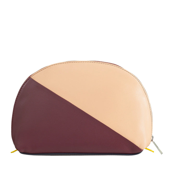 DUDU Make-up-Halter-Clutch aus Leder-Reisetasche mit mehrfarbigem Reißverschluss