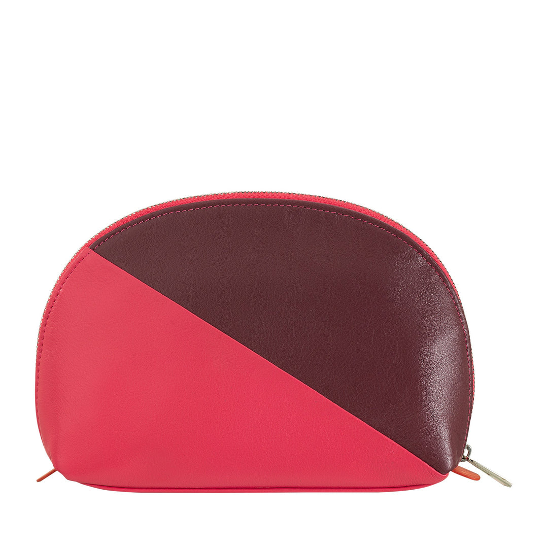 DUDU Make-up-Halter-Clutch aus Leder-Reisetasche mit mehrfarbigem Reißverschluss
