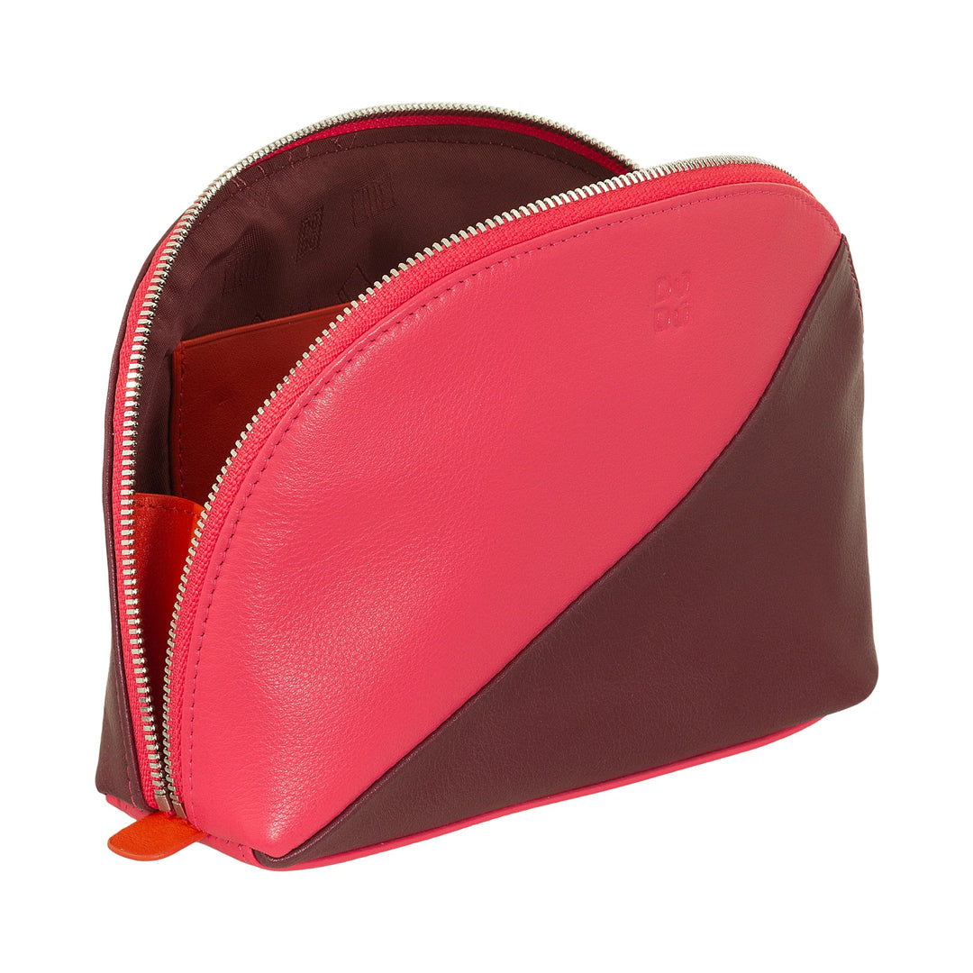 DUDU Make-up-Halter-Clutch aus Leder-Reisetasche mit mehrfarbigem Reißverschluss