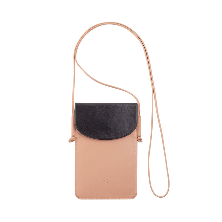 DUDU Leather Neck Phone Case, Smartphone Holder Case up to 6.7 Inch with Button, Adjustable Shoulder Strap, Slim Design