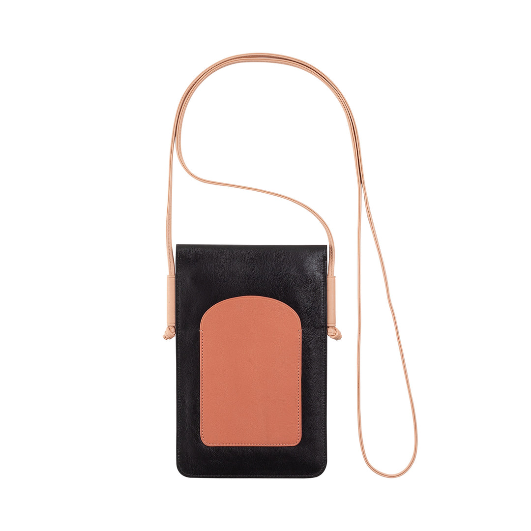 DUDU Leather Neck Phone Case, Smartphone Holder Case up to 6.7 Inch with Button, Adjustable Shoulder Strap, Slim Design