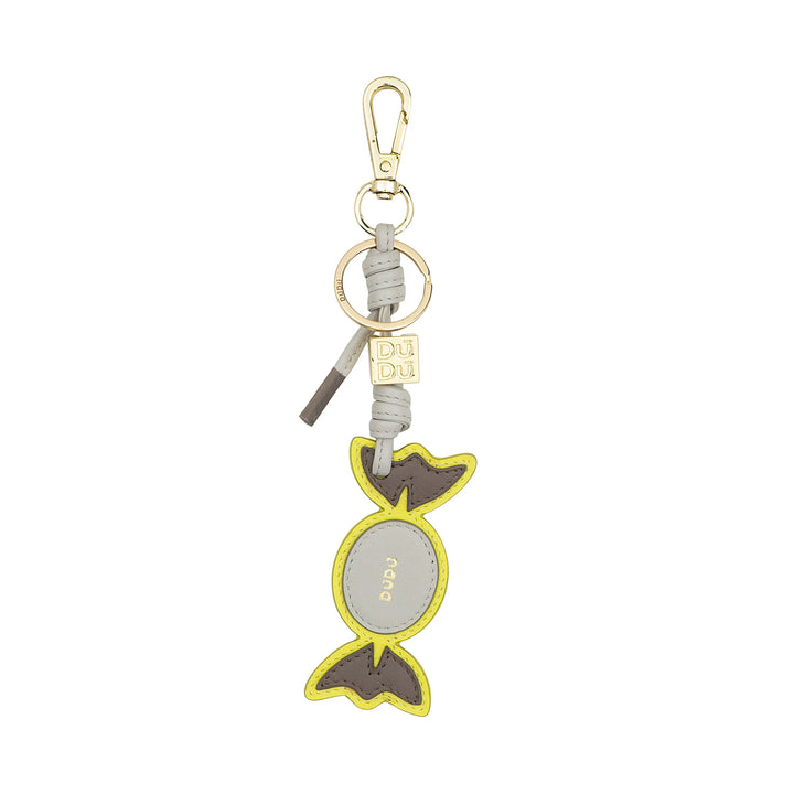 DUDU Candy Leder-Schlüsselanhänger mit Karabiner – Leder-Schlüsselanhänger für Schlüssel, Tasche oder Rucksack, originelles und farbenfrohes Accessoire