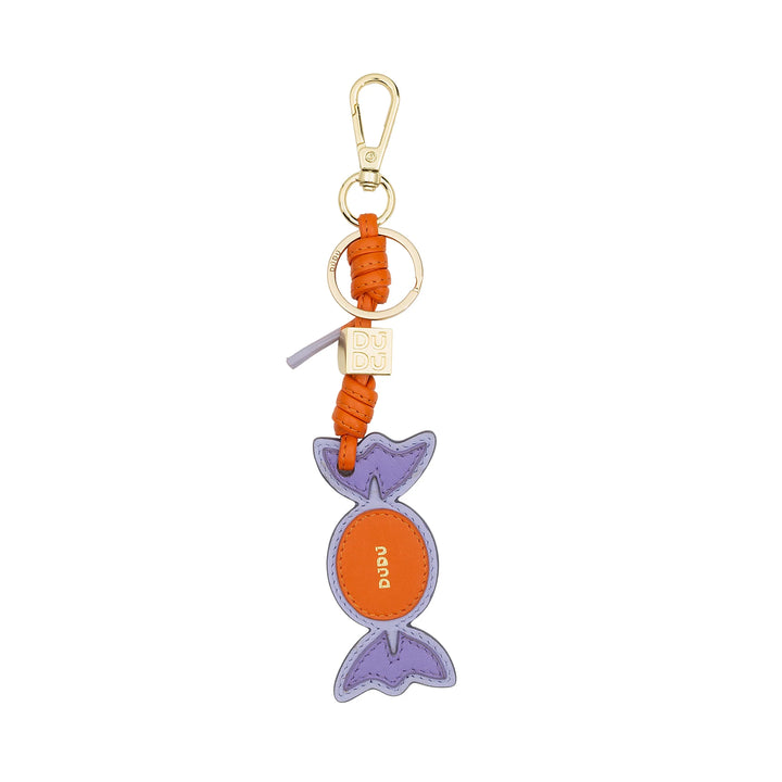 DUDU Candy Leder-Schlüsselanhänger mit Karabiner – Leder-Schlüsselanhänger für Schlüssel, Tasche oder Rucksack, originelles und farbenfrohes Accessoire