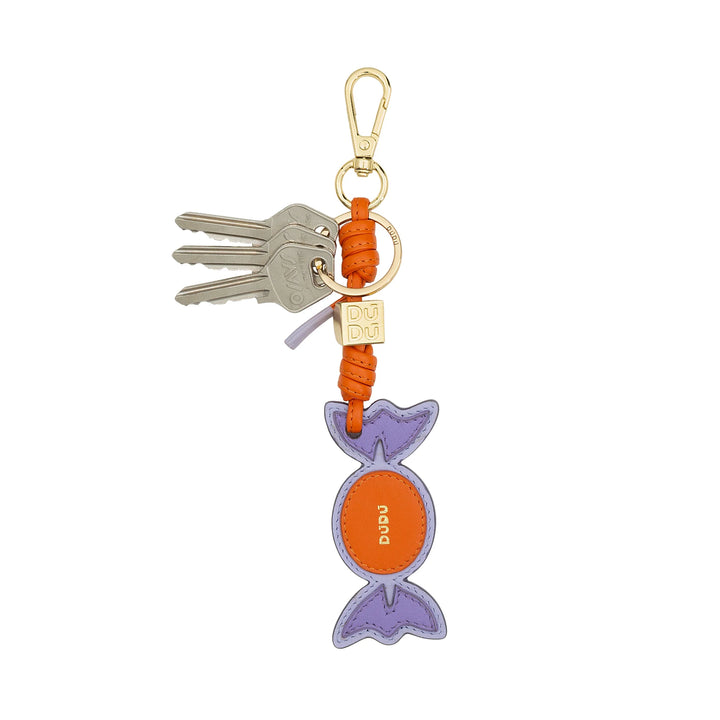 DUDU Candy Leder-Schlüsselanhänger mit Karabiner – Leder-Schlüsselanhänger für Schlüssel, Tasche oder Rucksack, originelles und farbenfrohes Accessoire