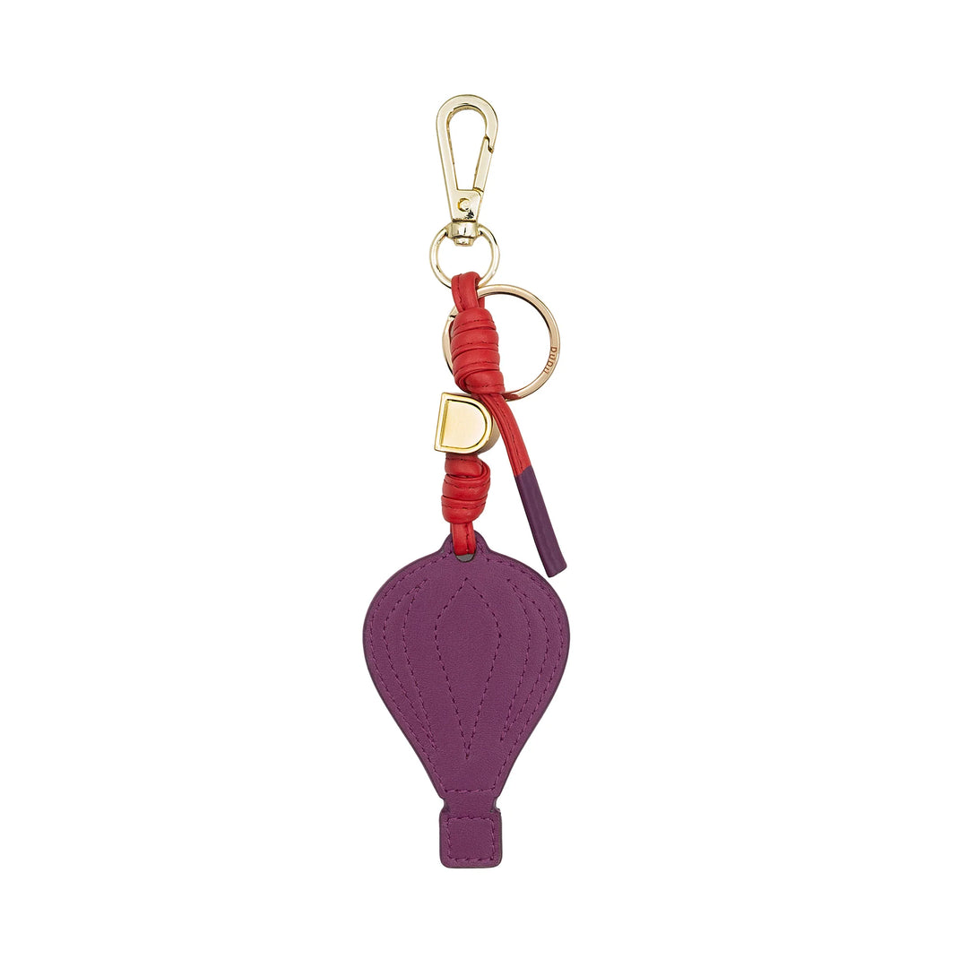 DUDU lederen heteluchtballon sleutelhanger met karabijnhaak - lederen sleutelhanger charme voor sleutels, tas of rugzak, origineel en kleurrijk accessoire