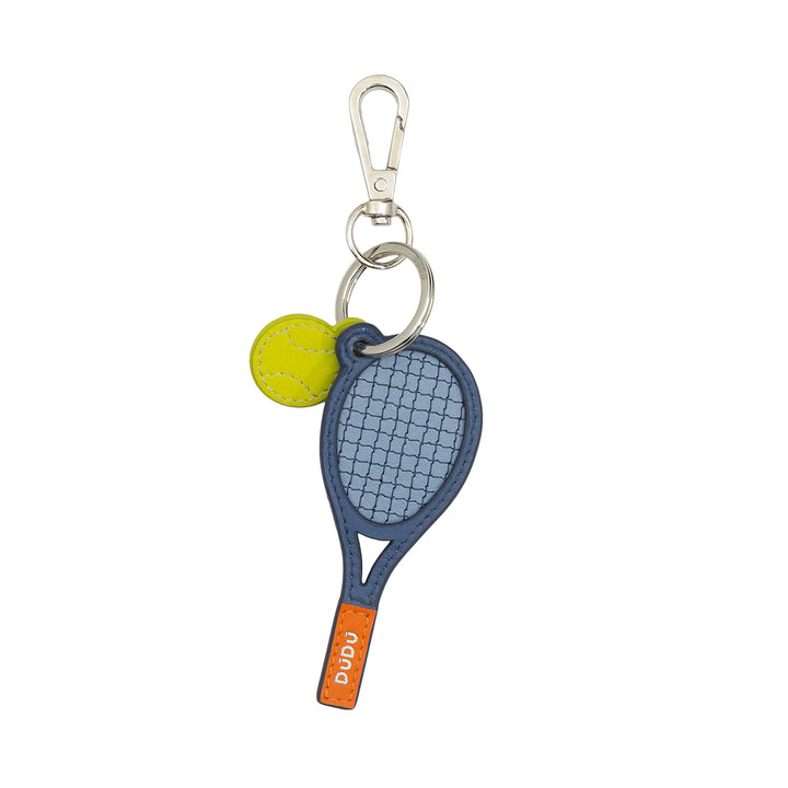 DUDU Tennisschläger-Schlüsselanhänger aus Leder mit Karabiner – Tennis-Sport-Schlüsselanhänger für Schlüssel, Tasche oder Rucksack