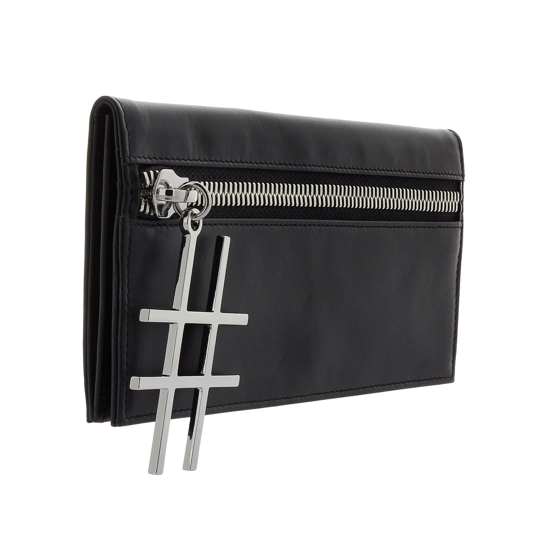 DUDU Elegante damesportemonnee van slank designleer met ritssluiting en creditcardhouder