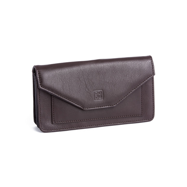 Damesportemonnee-etui, envelop, leren portemonnee, boter met portemonnee, knoopsluiting DUDU