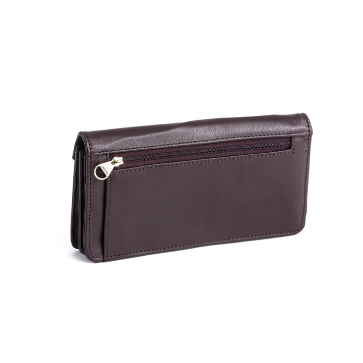 Damesportemonnee-etui, envelop, leren portemonnee, boter met portemonnee, knoopsluiting DUDU