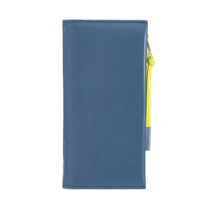 DUDU Damen-Geldbörse aus Leder, groß, schmal, mit Reißverschluss – elegante lange vertikale Buch-Geldbörse mit Kartenhalter, Münzfach mit Reißverschluss und Geldscheinfächern