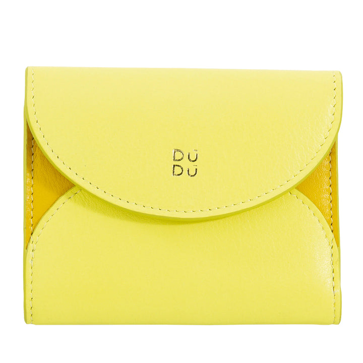 DUDU Kleine compacte leren damesportemonnee met kaarthouder en portemonnee - Elegante en ruime damesportemonnees van echt leer