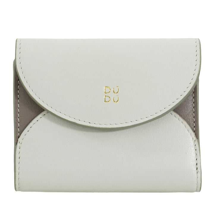 DUDU Kleine compacte leren damesportemonnee met kaarthouder en portemonnee - Elegante en ruime damesportemonnees van echt leer