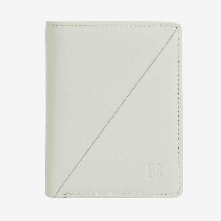 DUDU Kleine Damenbrieftasche aus farbigem Leder mit Karten- und Kartenetui mit Reißverschluss und Knopf