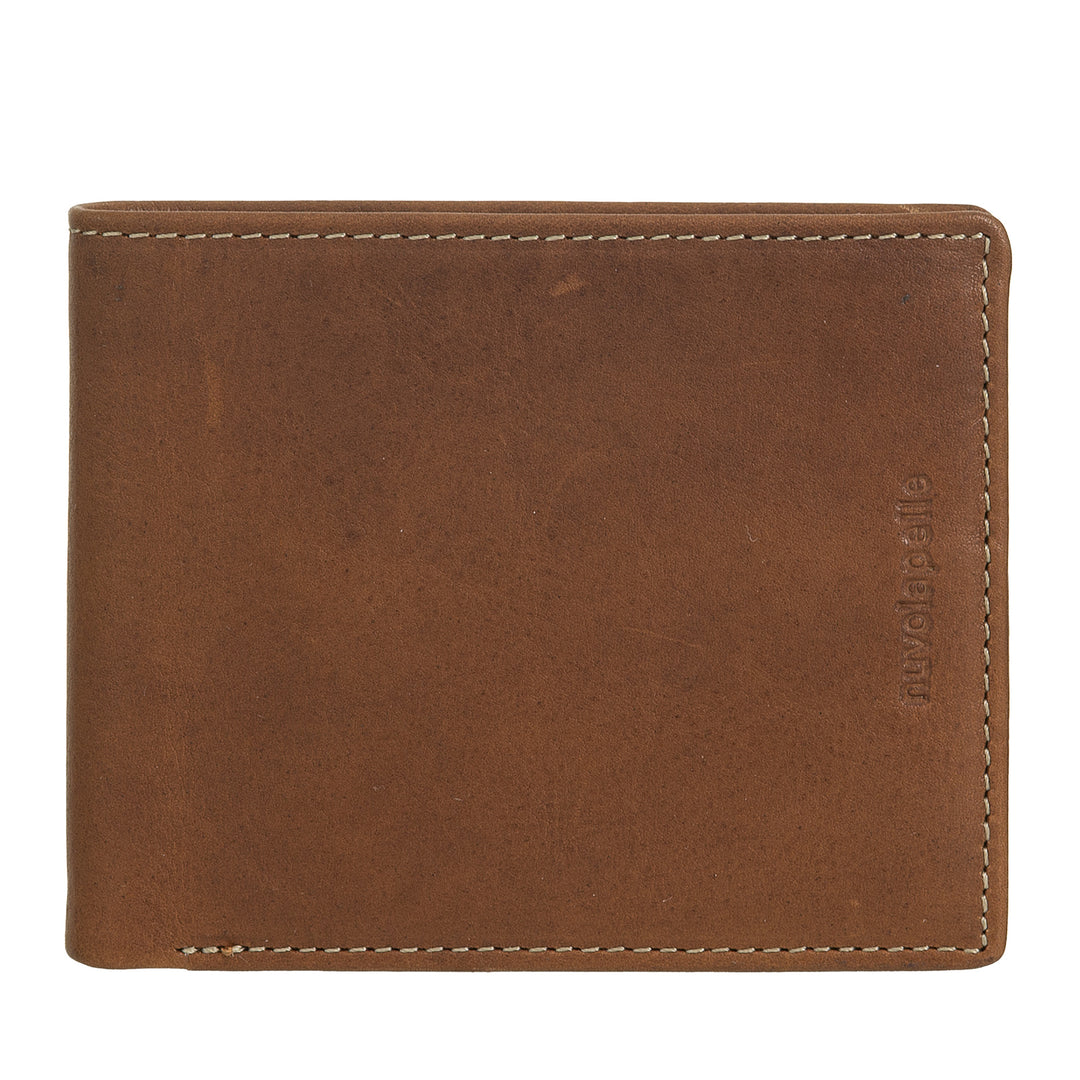 Nuvola Pelle Kleine Herren-Geldbörse aus Leder mit Münzfach – kompakt und elegant mit Fächern für Karten, Karten und Geldscheine, schlankes Design