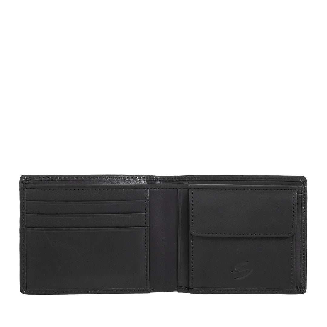 Nuvola Pelle Kleine Herren-Geldbörse aus Leder mit Münzfach – kompakt und elegant mit Fächern für Karten, Karten und Geldscheine, schlankes Design