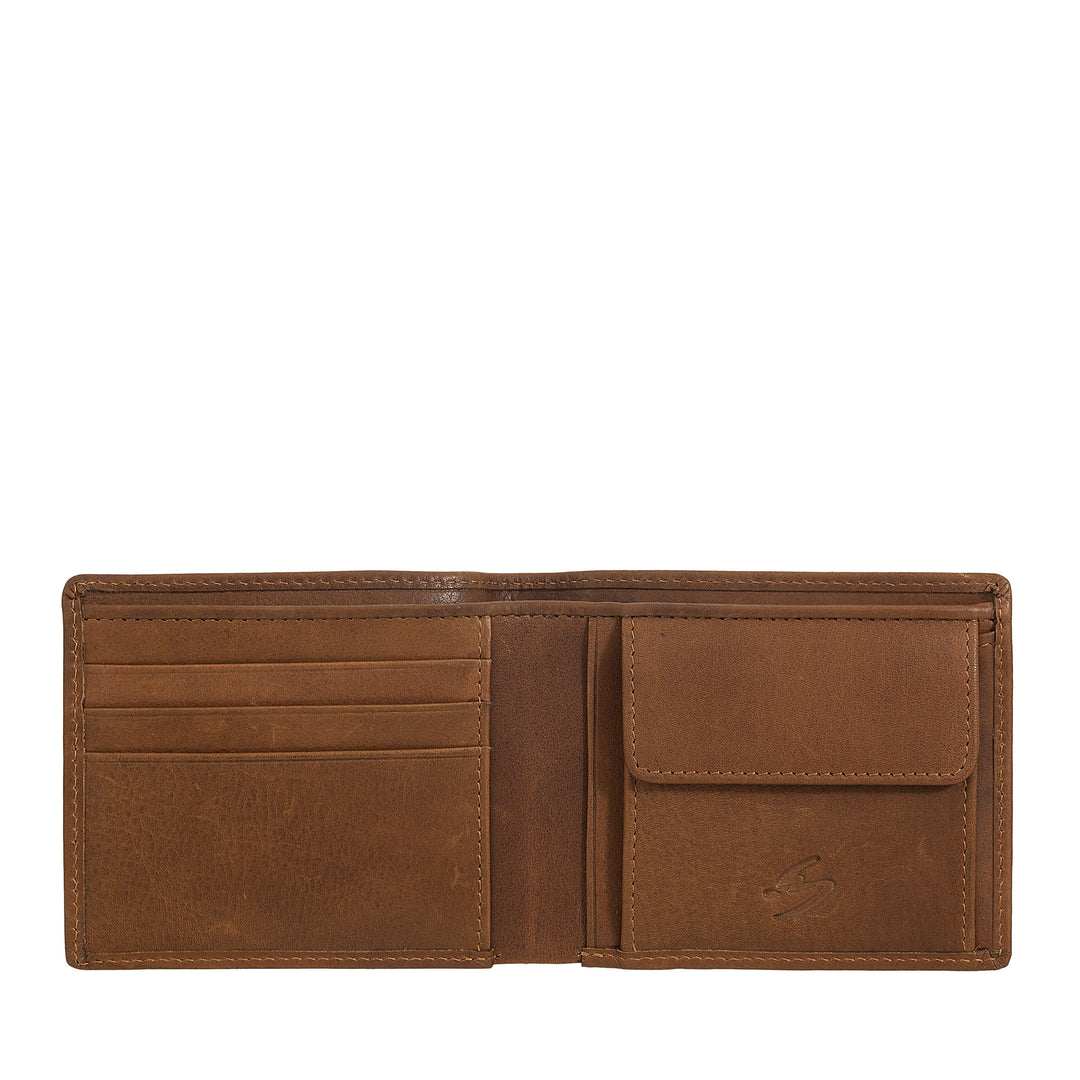 Nuvola Pelle Kleine Herren-Geldbörse aus Leder mit Münzfach – kompakt und elegant mit Fächern für Karten, Karten und Geldscheine, schlankes Design