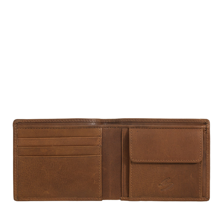 Nuvola Pelle Kleine Herren-Geldbörse aus Leder mit Münzfach – kompakt und elegant mit Fächern für Karten, Karten und Geldscheine, schlankes Design
