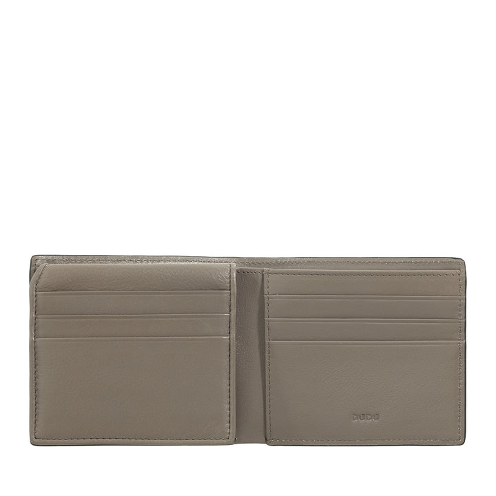 DUDU Kleine RFID-Herrenbrieftasche aus bedrucktem Leder, Kartenetui mit Innenklappe, ohne Münzfach, Tasche mit Netz