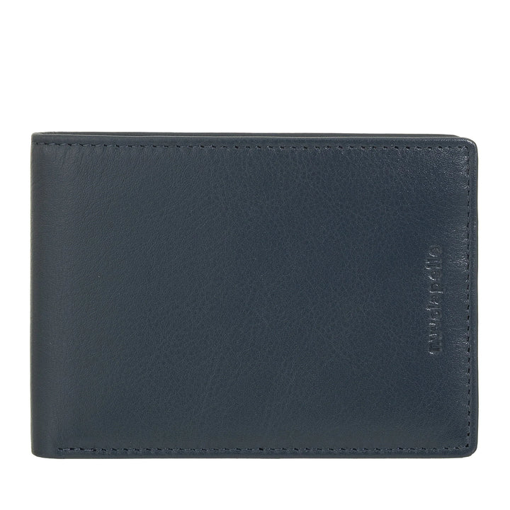 Nuvola Pelle Compact Slim Herren-Geldbörse aus echtem Leder – Geldscheinhalter und 6 Steckfächer für Karten und Dokumente
