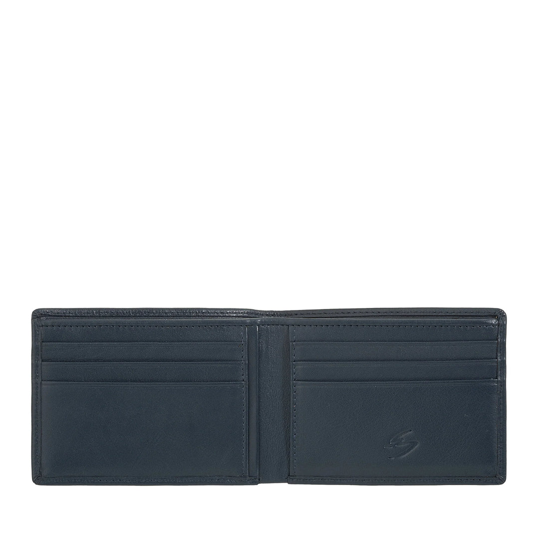 Nuvola Pelle Compact Slim Herren-Geldbörse aus echtem Leder – Geldscheinhalter und 6 Steckfächer für Karten und Dokumente
