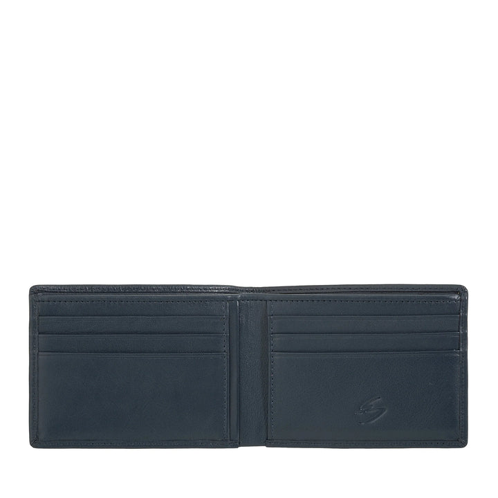 Nuvola Pelle Compact Slim Herren-Geldbörse aus echtem Leder – Geldscheinhalter und 6 Steckfächer für Karten und Dokumente
