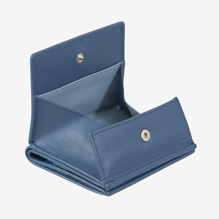 DUDU Mehrfarbige RFID-Geldbörse aus Leder für Karten und Münzen