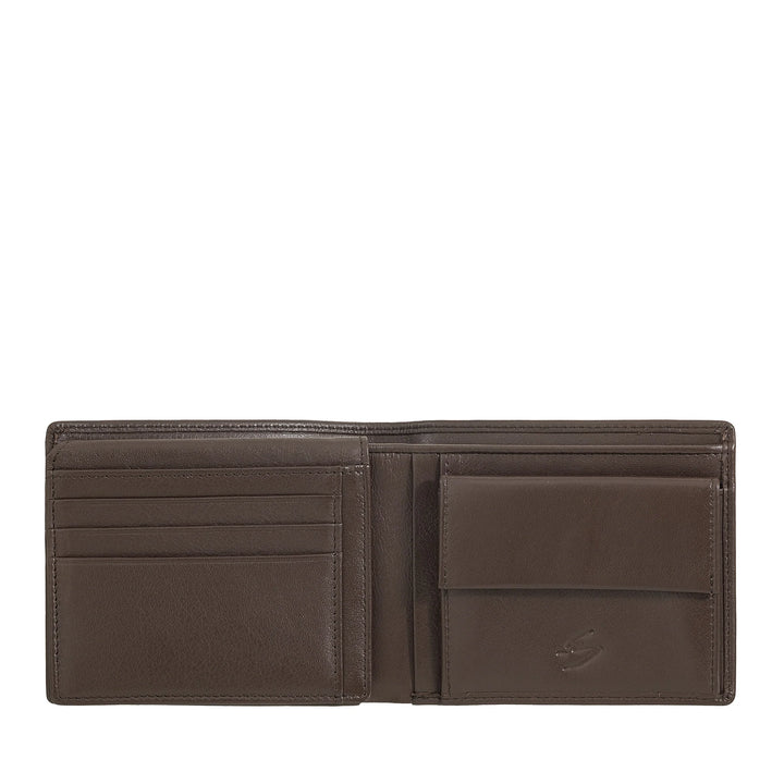 Nuvola Pelle Classic lederen herenportemonnee met portemonnee, lederen portemonnees voor creditcards, document- en bankbiljethouders