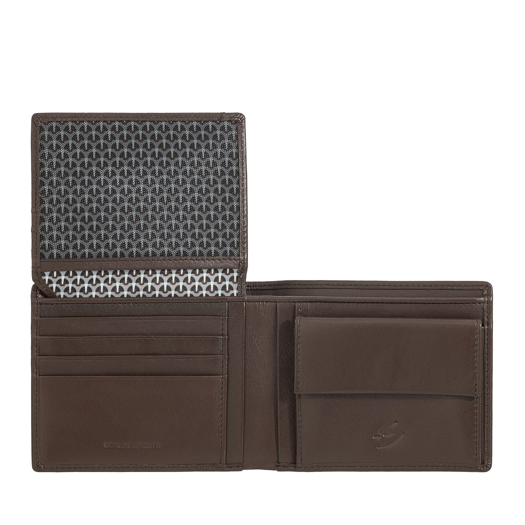 Nuvola Pelle Classic lederen herenportemonnee met portemonnee, lederen portemonnees voor creditcards, document- en bankbiljethouders