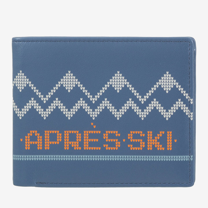 DUDU Kleine Herren-Geldbörse aus Après-Ski-Leder – Kompakte Geldbörse, Karten- und Geldscheinhalter, Winterdesign