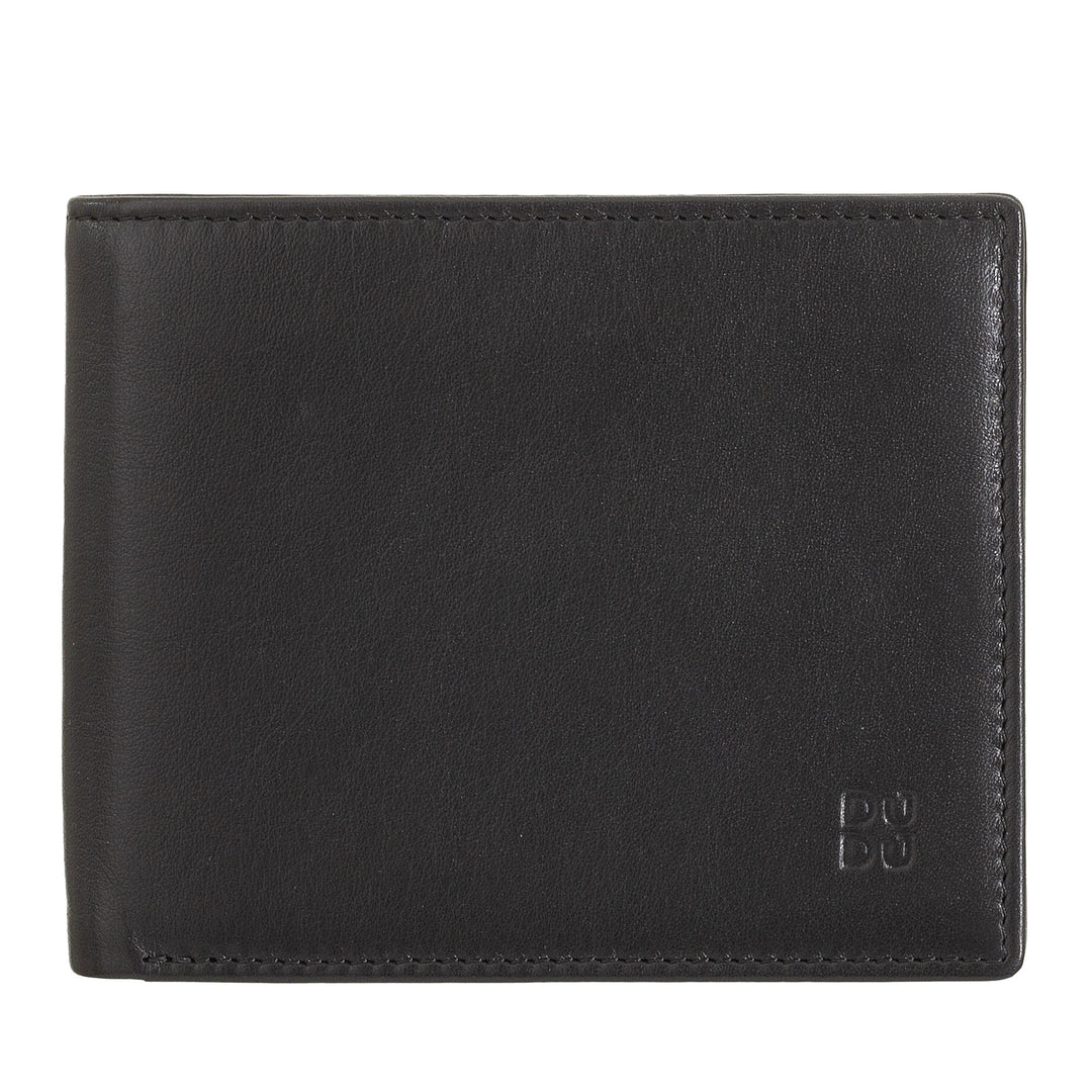 DUDU Herren-RFID-Kreditkartenetui aus echtem Leder mit 8 Banknotenkarten