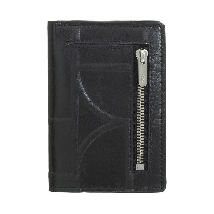 DUDU kleine leren herenportemonnee, slanke RFID-bedrukte leren herenportemonnee - compact met creditcardhouder, houder voor contant bankbiljetten, portemonnee met ritssluiting